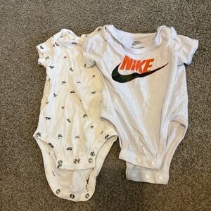 Nike White and Patterned Baby Bodysuits